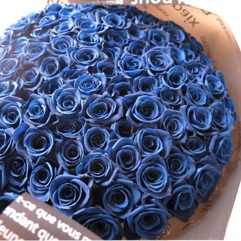 限定商品 青バラ プロポーズ 100本 花束 プリザーブドフラワー プロポーズ おすすめのフラワーギフト プレゼント先へのお届け 配送日指定も可能です