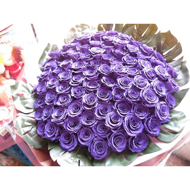 一括購入割引 プリザーブドフラワー 花束 紫バラ 50本 フラワーギフト プレゼント あすつく 対応商品です