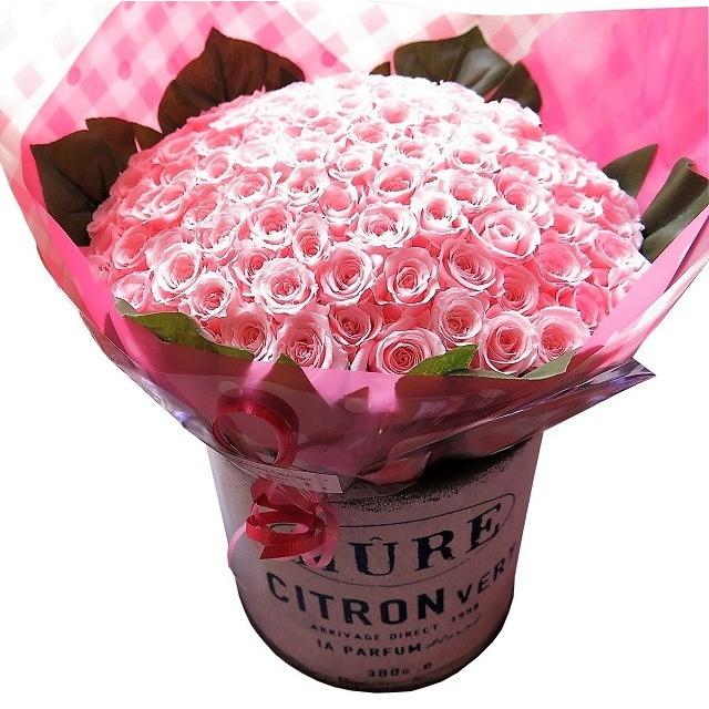 誕生日プレゼント 彼女 女性 枯れない花束 ピンクバラ 100本 花束 プリザーブドフラワー ミニローズ Pre Minipinku100 002 フラワーガーデンリーブス 通販 Yahoo ショッピング