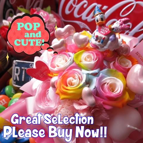 プリザーブドフラワー ケース付き バラ あすつく 誕生日プレゼント 女性 奥様 彼女 友達 ドナルド デージー入り 花束風 レインボーローズ バースデーA