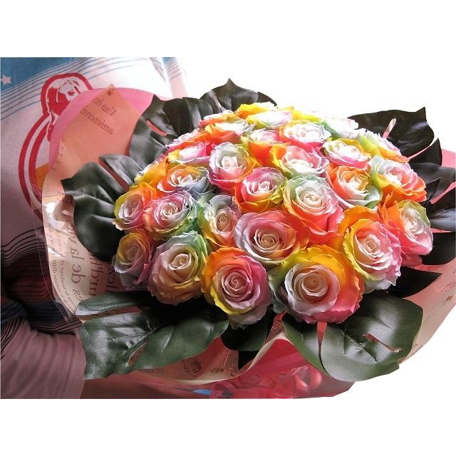 プロポーズ 彼女 レインボーローズ 本 花束 プリザーブドフラワー プロポーズ おすすめのフラワーギフト プレゼント Raunrose 0131 1 フラワーガーデンリーブス 通販 Yahoo ショッピング