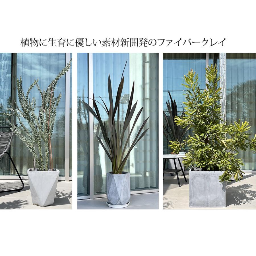 プランター 大型 幅58×奥行52×高さ54cm 6角形 ヘキサゴン ホワイト グレー 植木鉢 おしゃれ 屋外 屋内 ガーデニング 多角形　ファイバークレイプランター｜leben｜05