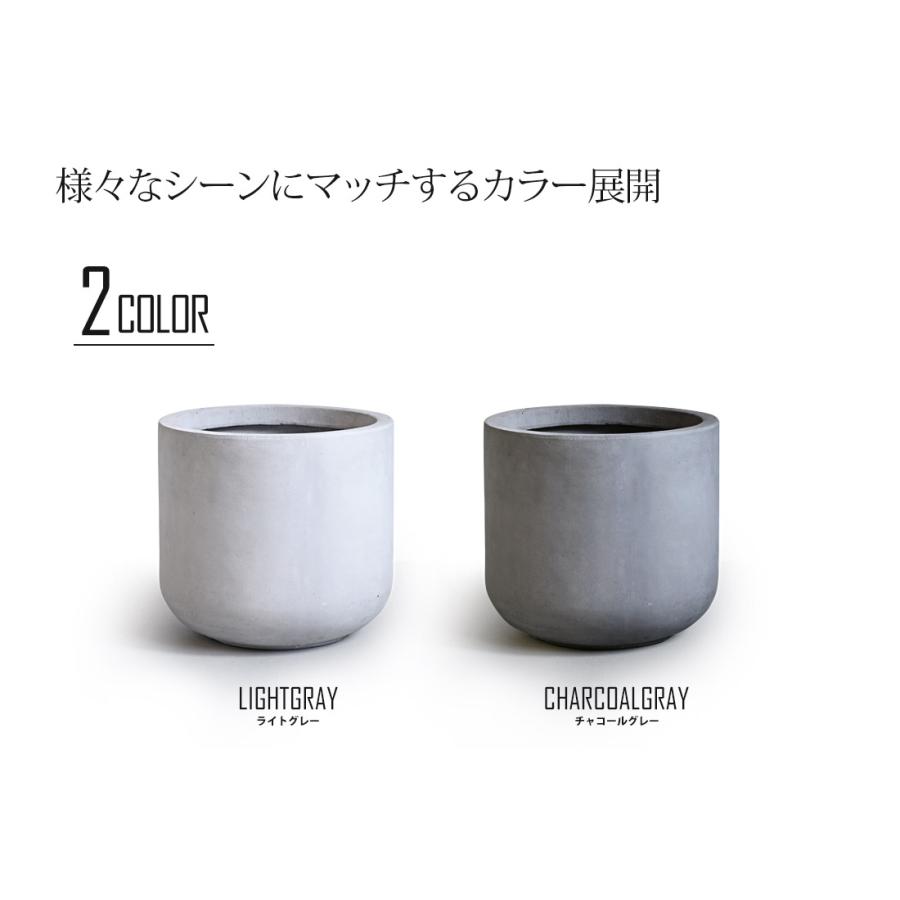 コンクリート製グレー丸型プランター リーベン 植木鉢 おしゃれ プランター 丸型 直径35×高さ32cm 円形 中型