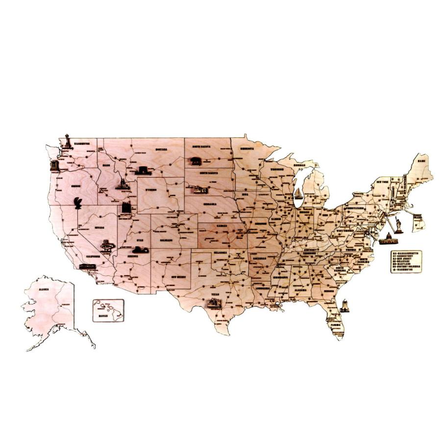 3Dウッドパズル ウッドトリック アメリカ地図 USA 木製パズル｜lebenwood｜02