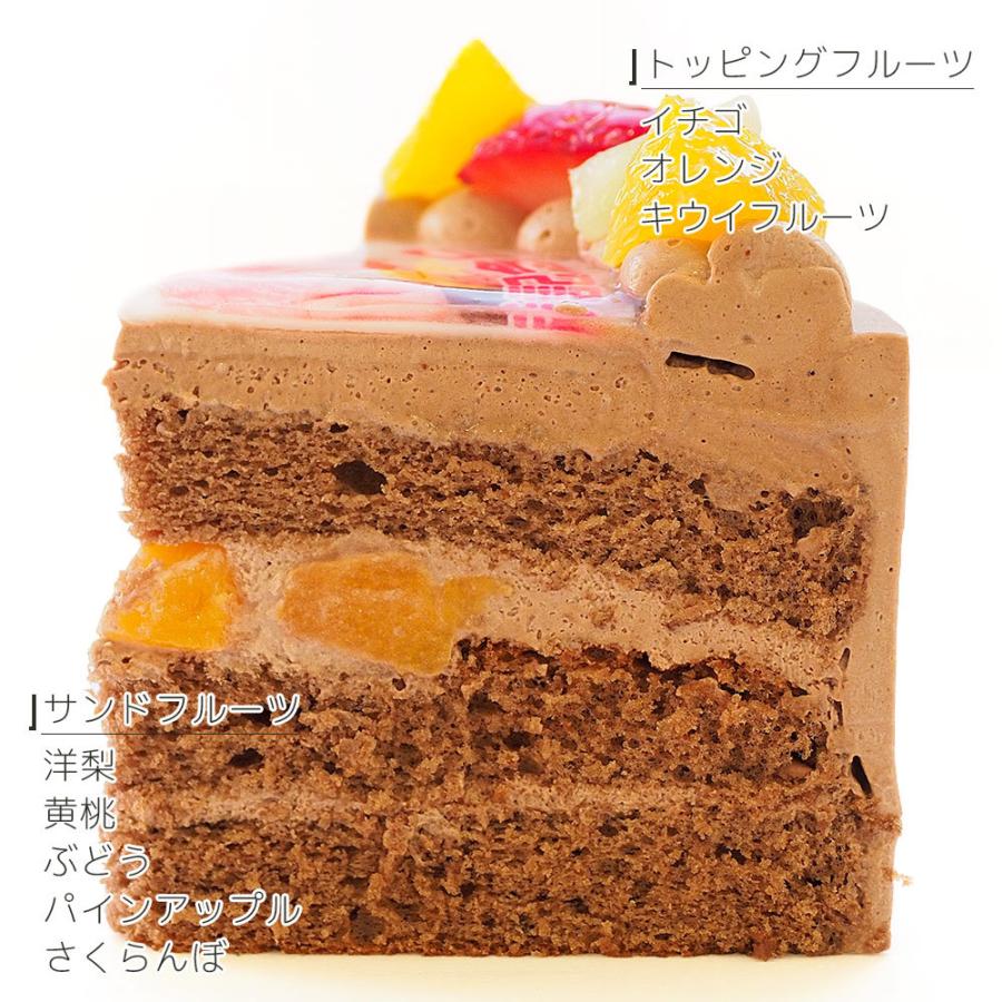 写真ケーキ フルーツ三種生チョコクリーム 4号 フォトケーキ イラスト プリント Choco 4 P2 Cake Express 通販 Yahoo ショッピング