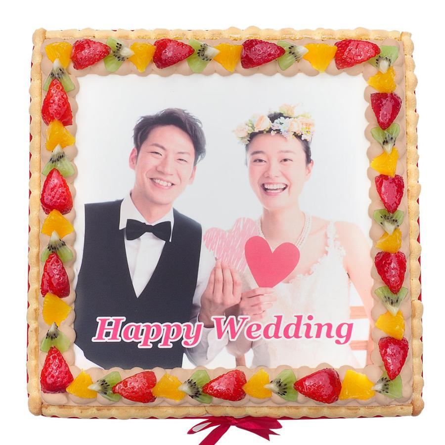 写真ケーキ スクエア型 フルーツ生チョコクリーム 28 28cm フォトケーキ イラスト Choco Square 9 P2 Cake Express 通販 Yahoo ショッピング