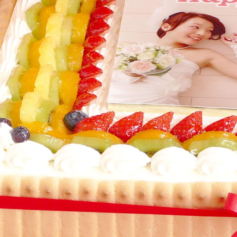 写真ケーキ スクエア型 フルーツ生クリーム 50 35cm フォトケーキ イラスト プリント Square Cake Express 通販 Yahoo ショッピング