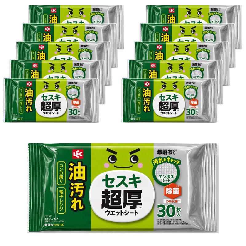 LEC（レック） 激落ちくん セスキ 超厚ウェットシート 30枚入×10個 激