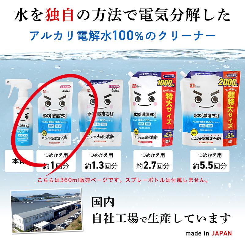 水の激落ちくん 【詰替え用 360ml】アルカリ電解水 マルチクリーナー