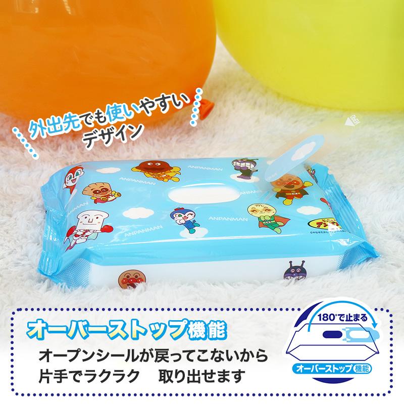 おしりふき 厚手 シート アンパンマン 水99.9％ 60枚×12個 ウェットティッシュ ウエットティッシュ ウェットシート ベビー 可愛い ケース売り | LEC | 02