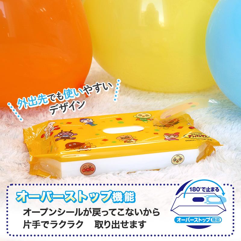 ウエットティッシュ 手口ふき アンパンマン 60枚×12個 ケース メッシュシート ノンアルコール ウェットシート ウェットティッシュ | LEC | 02