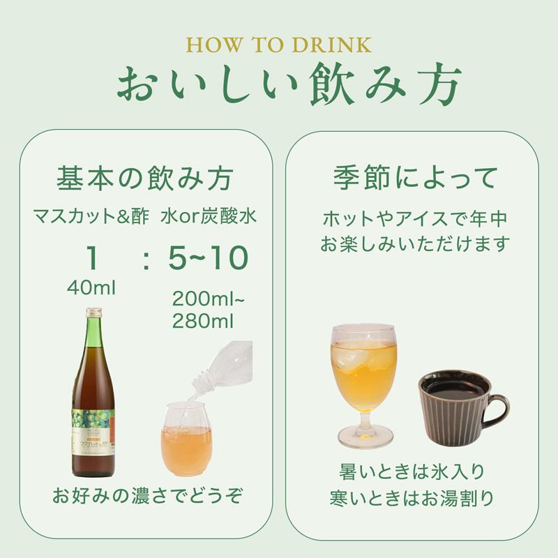 マスカット&酢 濃縮タイプ 720ml×6本セット 飲む美容 マスカット酢 レック_6