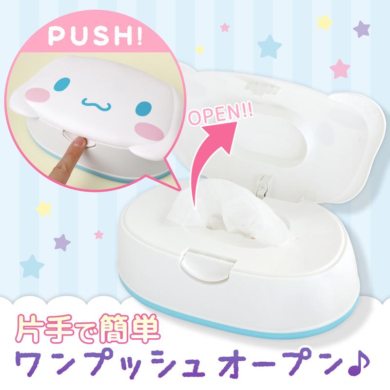 サンリオ シナモン ケース1個  ＆ ウエットティシュ10個 セット キャラクター ウェットシート 可愛い 便利 お得 シナモロール | LEC | 01