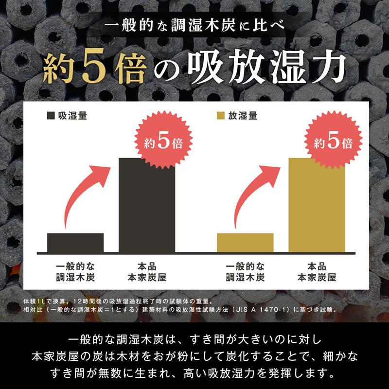 除湿剤 乾燥剤 湿気取り 除湿 繰り返し 湿気とり 大容量 半永久 炭 繰り返し使える除湿剤 クローゼット 靴 スニーカー 調湿 消臭 木炭 本家炭屋 レック | LEC | 03