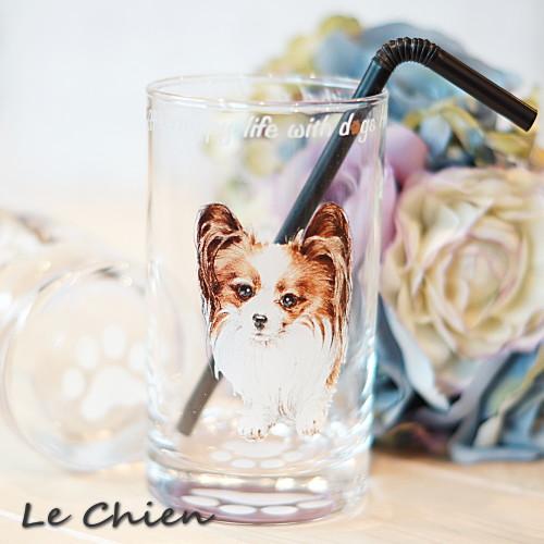 グラス タンブラー(パピヨン)犬 ガラスのコップ 日本製 230cc わんコレ