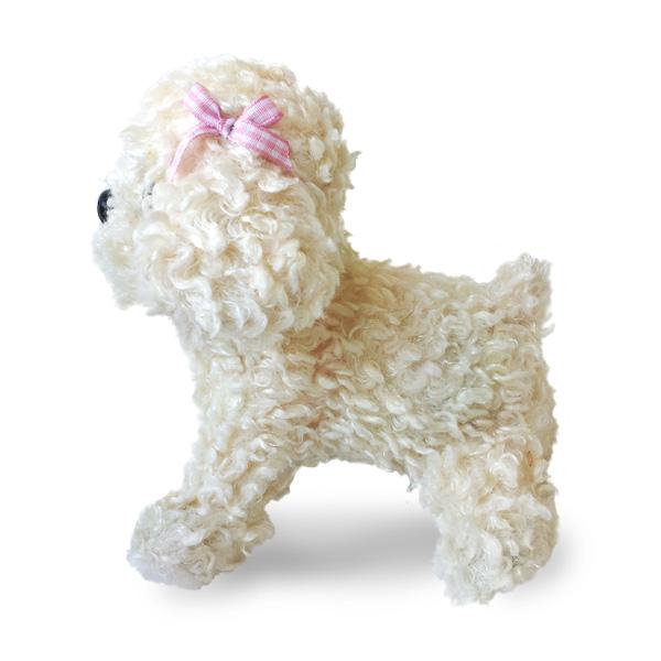 ぬいぐるみ トイプードル クリーム ホワイト 犬のぬいぐるみ リアル