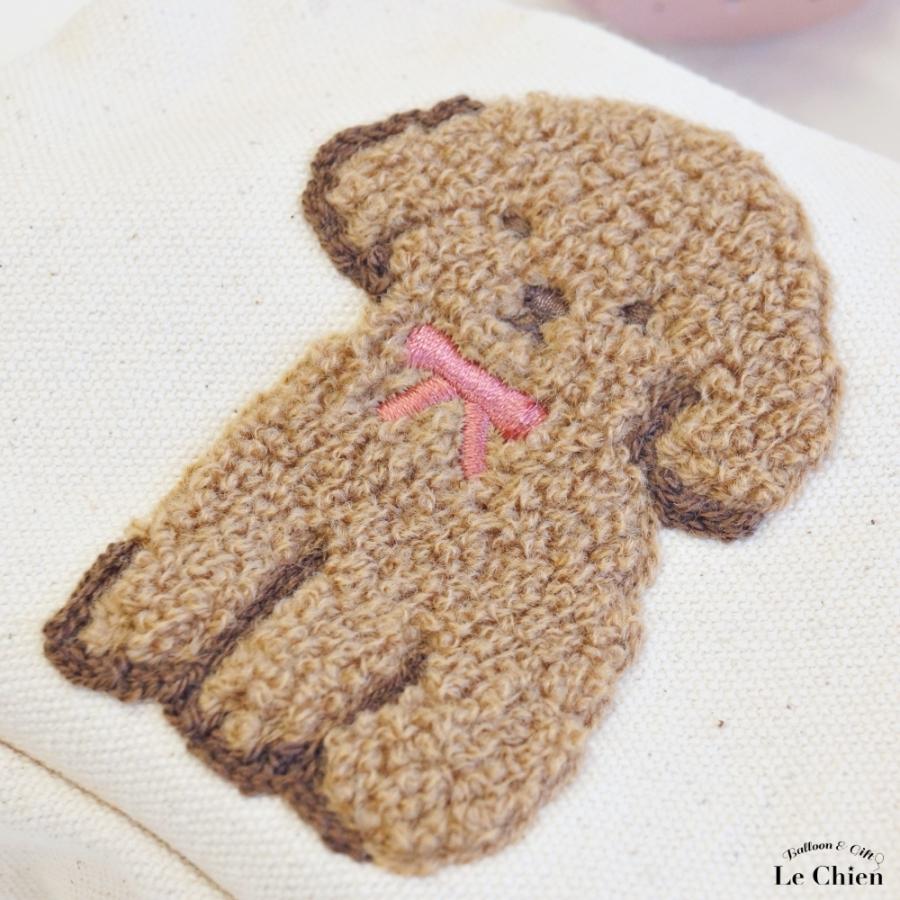 ポーチ マチ付き レディース トイプードル グッズ かわいい 動物 刺繍