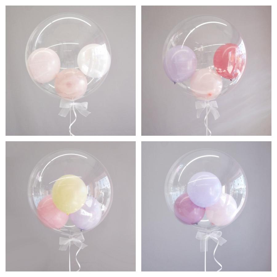 バースデー バルーン 誕生日 浮かせてお届け ヘリウムガス入り 浮く バブルバルーン 名入れ 文字入れ 誕生日プレゼント 結婚式 発表会 ウェディング くすみ 名前 | ブランド登録なし | 05