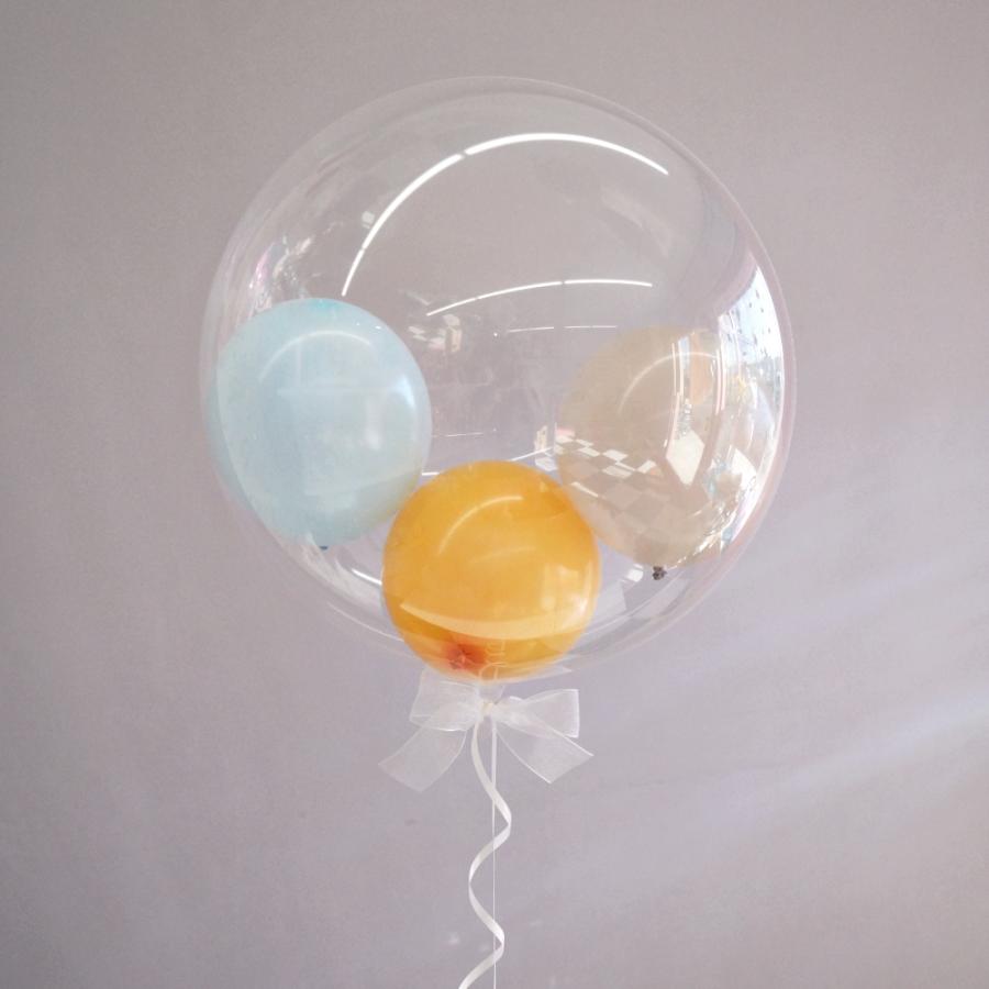 バースデー バルーン 誕生日 浮かせてお届け ヘリウムガス入り 浮く バブルバルーン 名入れ 文字入れ 誕生日プレゼント 結婚式 発表会 ウェディング くすみ 名前 | ブランド登録なし | 07