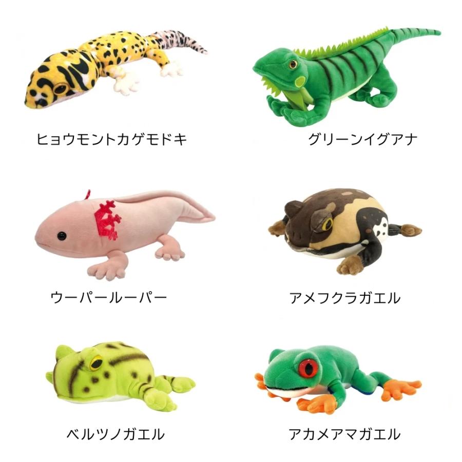 ぬいぐるみ 爬虫類 ヒョウモントカゲモドキ グリーンイグアナ