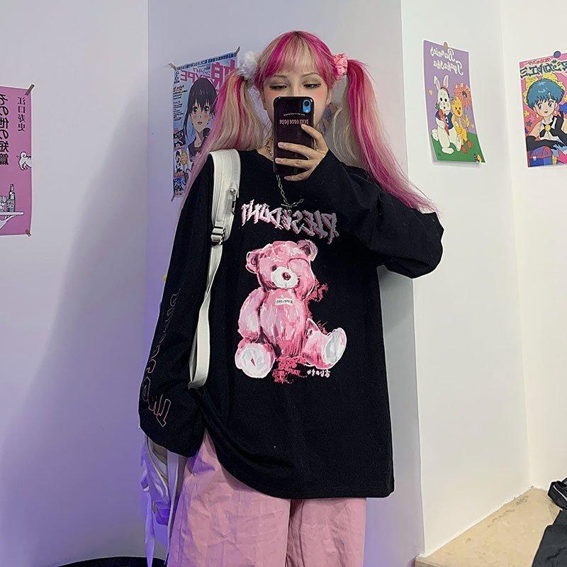 新品 人気デザイン ロンt 病みかわ クマ ビックシルエット 原宿 メンヘラ Air 4zixr3dz Leciel 通販 Yahoo ショッピング