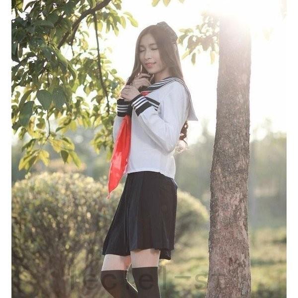 少女セーラーワンピース長袖ワンピースマリンセーラー服海軍風リボンロリ森ガールコスチュームロリータ原宿系チュニック 売り切り御免