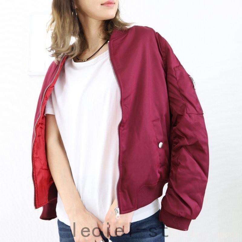 出産祝いなども豊富 Ma 1レディースフライトジャケット中綿入り厚手黒レディースブルゾン秋冬ma1リブ付きブルゾン防寒ジャケット白グレーネイビーカーキレッド Iqads Com Au