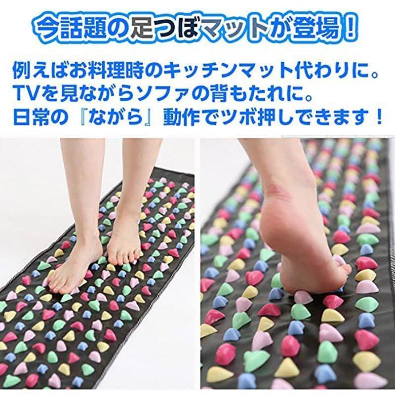 マーケット 足つぼ フットケア 健康の路 ストレス解消 血行促進 足ツボマット ツボ刺激 健康マット 足裏マッサージ 足裏刺激 足踏み 滑り止め フット マッサージ 送料無料!健康足ツボ歩行マット健康の路180cm(日本語表記)