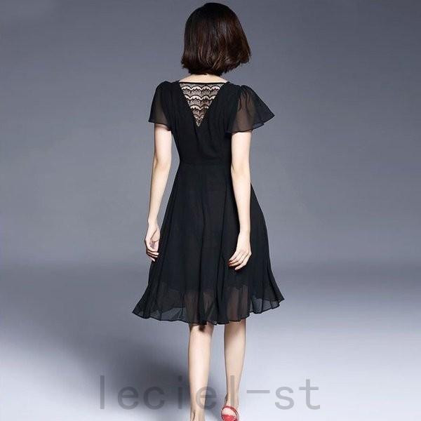 大人気新作 結婚式 ワンピース フォーマル おしゃれ レース 大きいサイズ シフォン 半袖 パーティードレス ドレス ワンピース カラー サイズ M ホワイト Chauffagevanbrabant Be