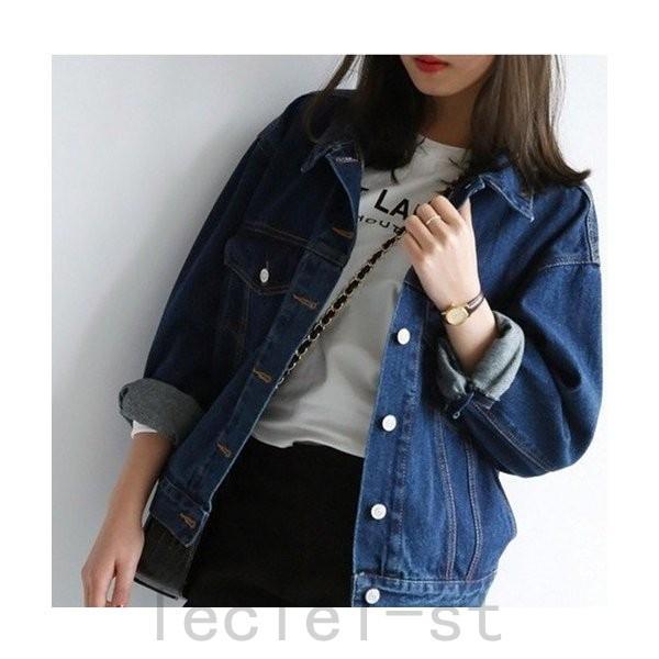 定番 デニムジャケット ビッグシルエット Gジャン レディース デニム ダンガリーシャツ カジュアル 無地 長袖