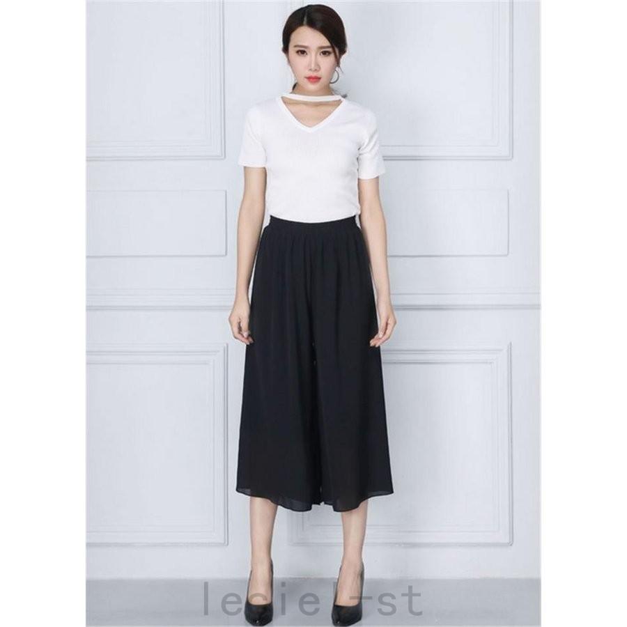 21新作レディース スカンツ スカーチョ ガウチョパンツ ガウチョ シフォン パンツ ワイドパンツ Shi 2tzltc4b Leciel 通販 Yahoo ショッピング