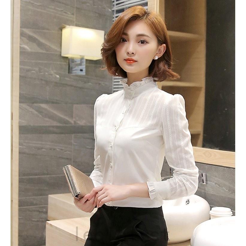 21新作シャツ ブラウス レディース 長袖 スーツ インナー スタンドカラー トップス とろみシャツ Shi Mqlpjchd Leciel 通販 Yahoo ショッピング