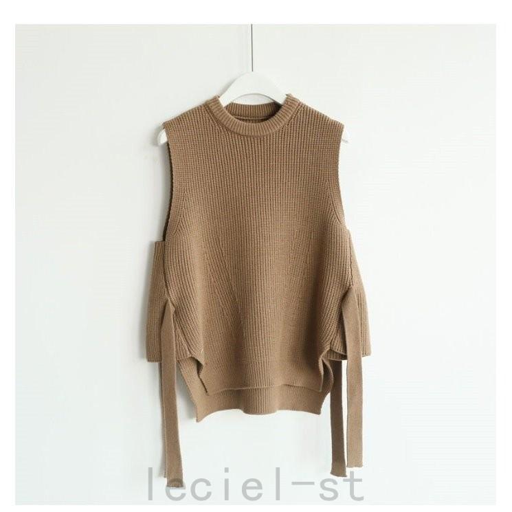 21新作ニットベスト 最大46 Offクーポン サイドリボン ベスト レディース ニットベスト おしゃれ 無地ニット リブニット