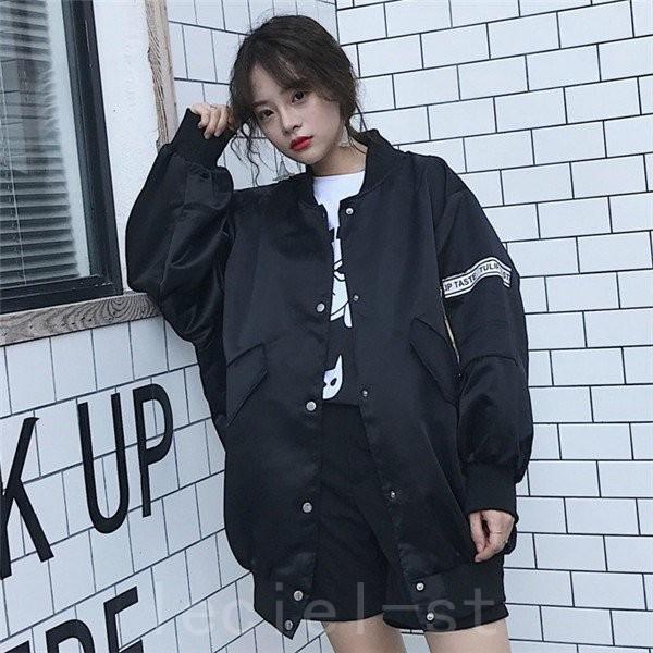 21新作韓国 原宿 73 Off ファッション レディース 長袖 スタジャン ロゴ 派手 衣装 カラフル ダンス カワ