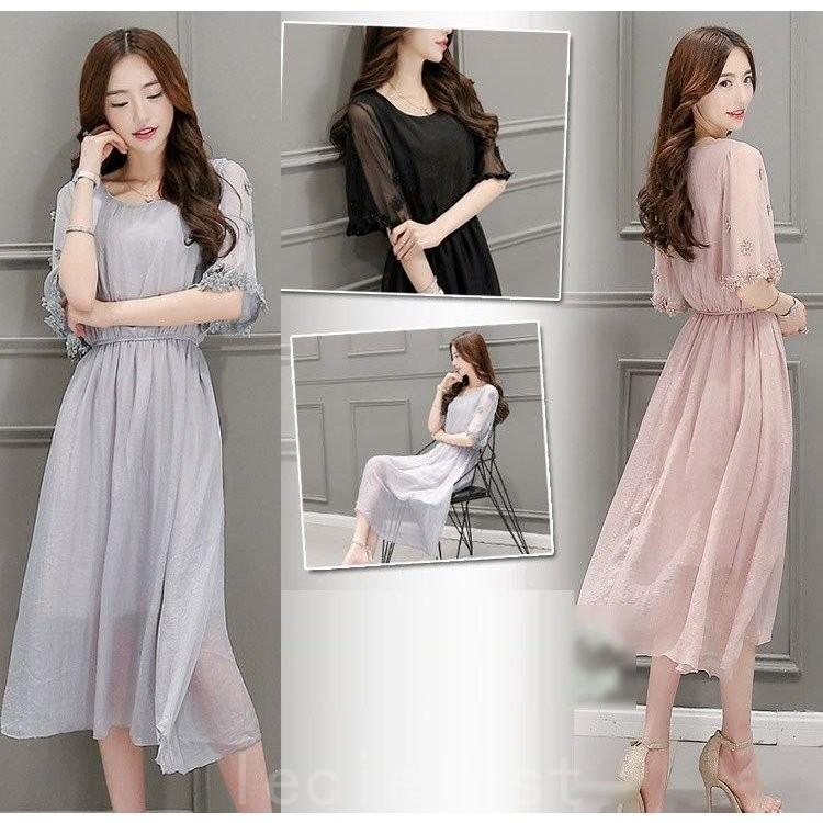 全国宅配無料 21新作レトロ シフォンワンピース ロングワンピース ワンピース シフォン ミモレ丈 フレアワンピース ワンピース サイズ 色 2xl ピンク Www We Job Com