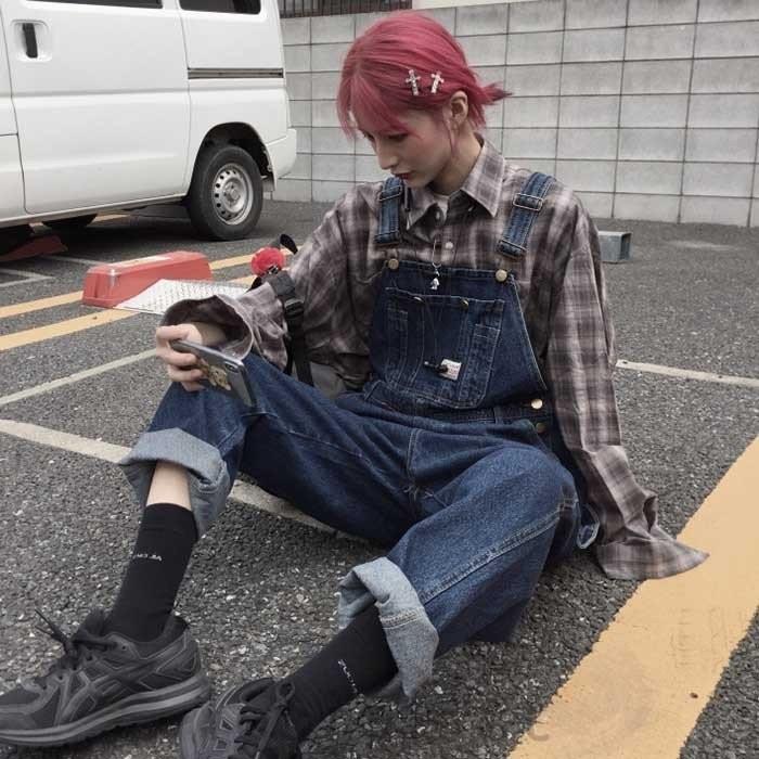 21新作ヴィンテージ感 オーバーオール デニム サロペット メンズ レディース お揃いコーデ 春 Shi Whitpmom Leciel 通販 Yahoo ショッピング