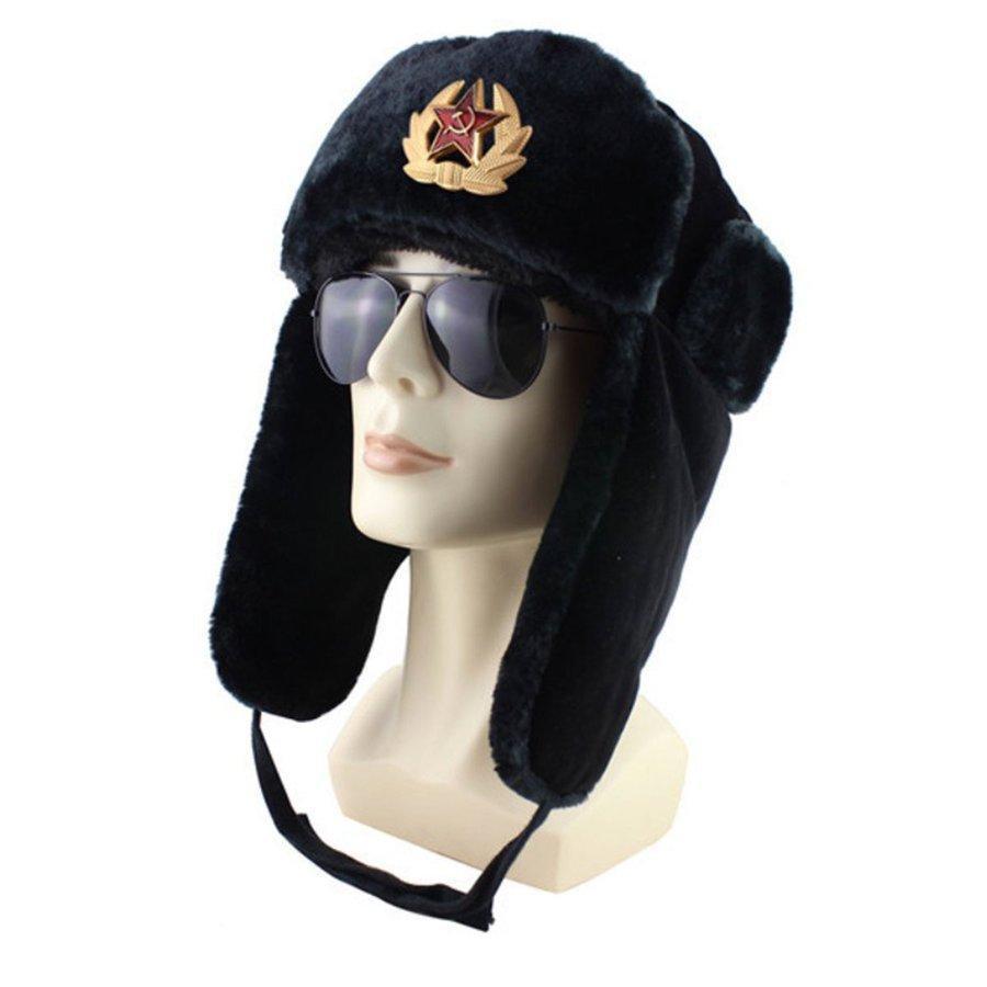 送料無料 耳当てつき ロシア軍 ソ連軍 ウシャンカ 帽子 メンズ 防寒帽 ファー｜leciel-y｜02