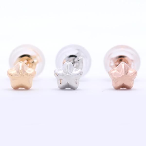 K18　星ピアス 【リファインドリベリオンガーネットイヤリング】 4mm
