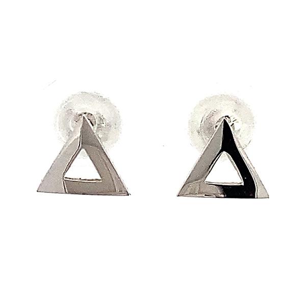 18金トライアングル　ピアス　18k　ホワイトゴールド　▽△三角さんかく　記号　モチーフ　YG 日本製 ピヤス ぴあす 爆買