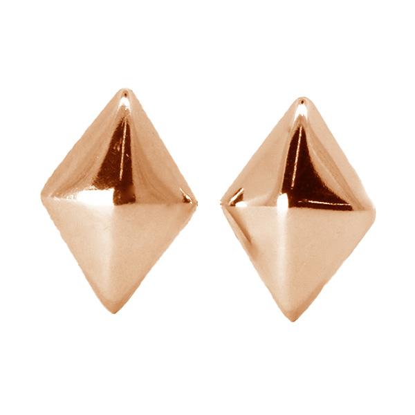 ピアス ひし形 スタッドピアス 18金ピンクゴールド レディース 両耳 1 