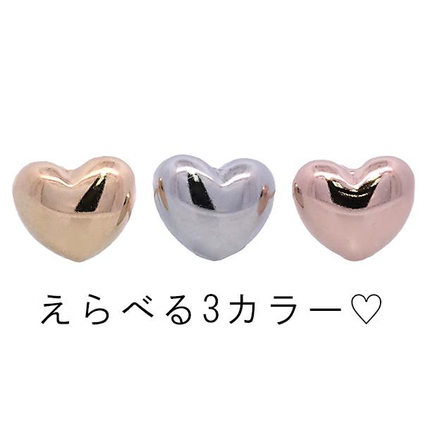 5mm ハートピアス ぷっくり 大きめ ハート K18PG 両耳 1ペア ピアス