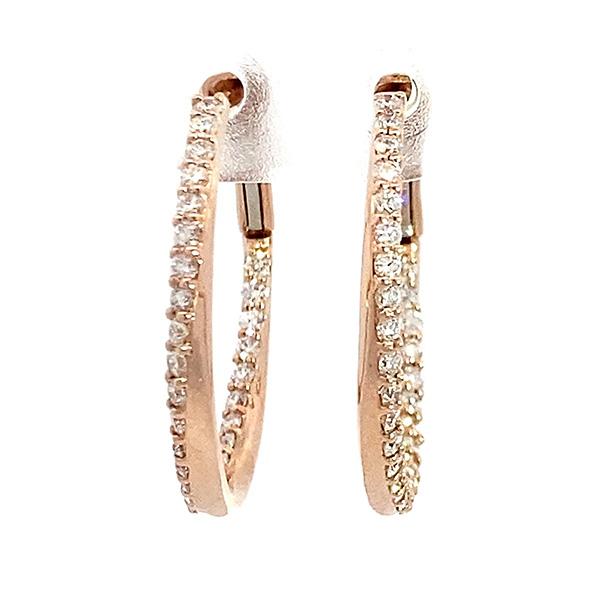 a*n様 K18ピンクゴールド ダイヤモンドフープピアス 18金ピンクゴールド フープピアス ダイヤモンド 両耳 1ペア