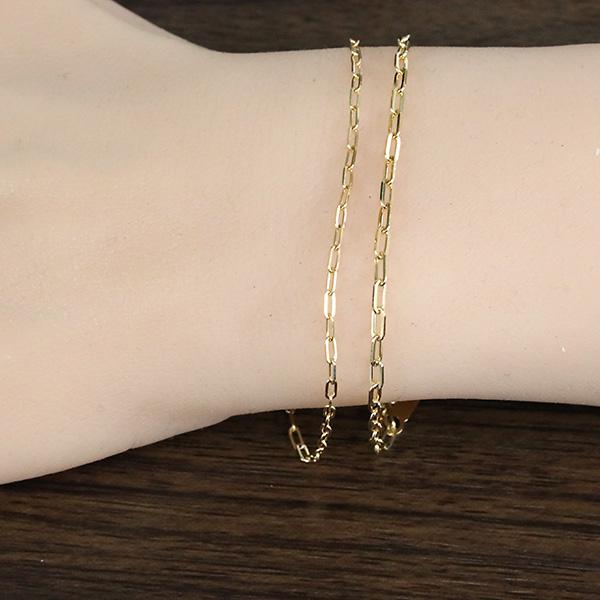 18金 小豆 太アズキ ブレスレット 18k ゴールド チェーン 18cm ブレス