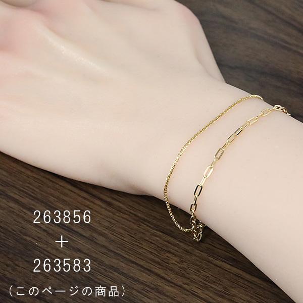 18金 小豆 太アズキ ブレスレット 18k ゴールド チェーン 18cm ブレス