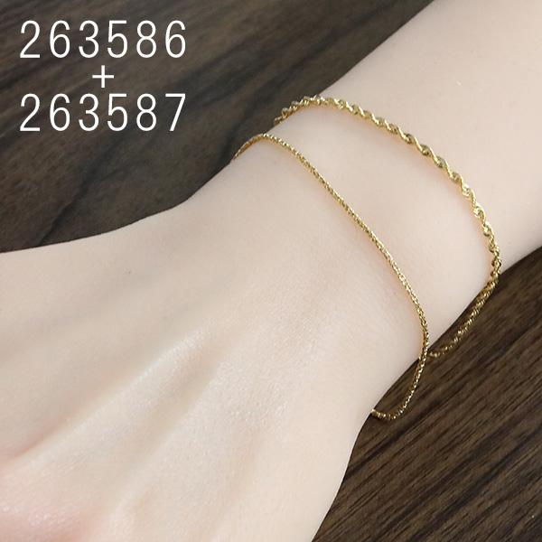 18金 ブレスレット 地金 パイプロープチェーン ブレス シンプル 女性 男性 重ねづけ チェーン K18 18金 爆買の画像