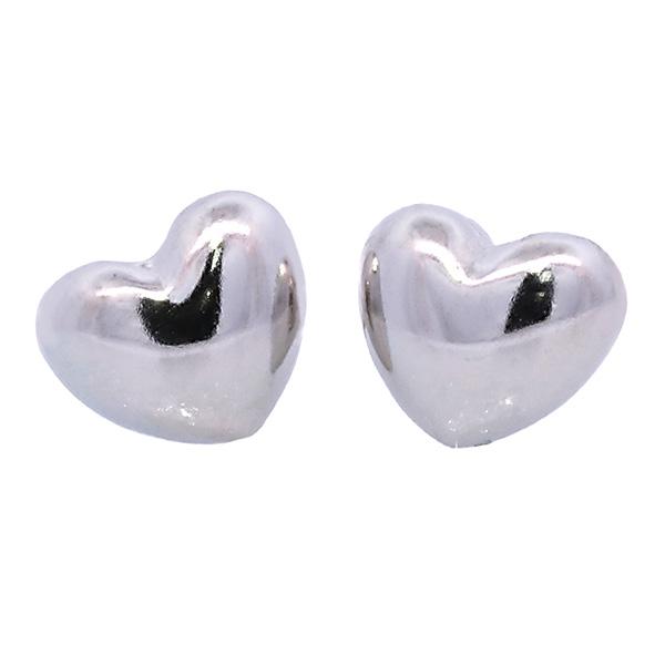 ハートピアス プラチナ 5mm ぷっくりハート PT900 ワンポイント 