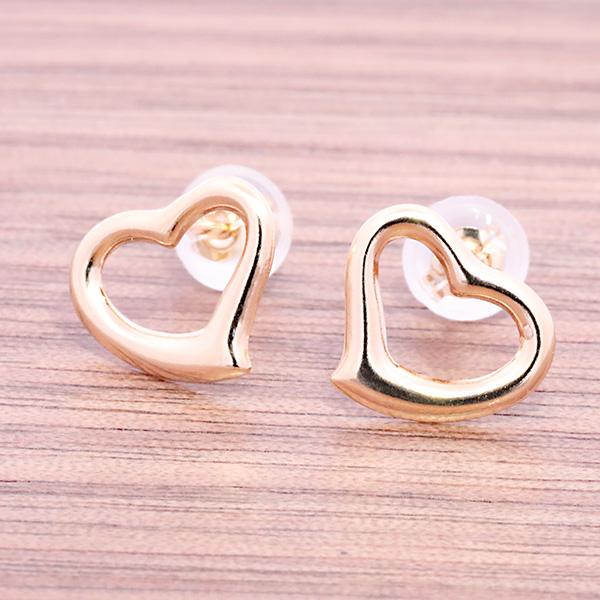 18金 ハートピアス オープン ハート ハートモチーフ 上品 おしゃれ