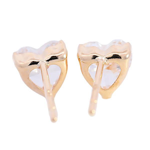 ハートキュービックピアス 18金 18k キュービックジルコニア スタッド  