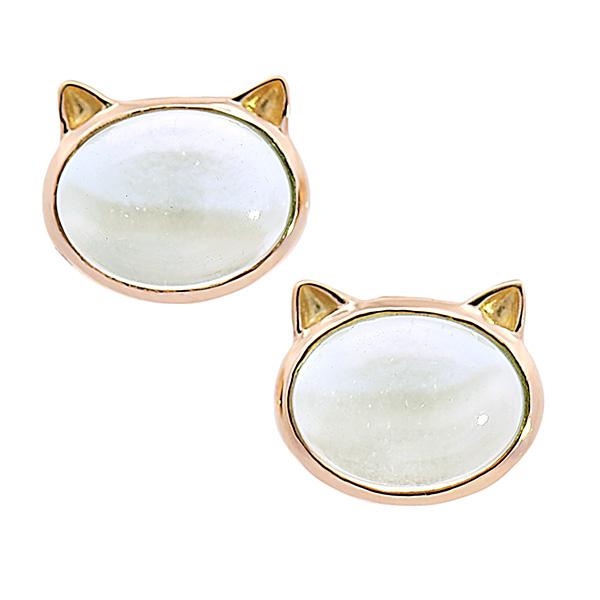 18金 ねこピアス グリーンアメジスト 爆買 : ル・クール - 通販 