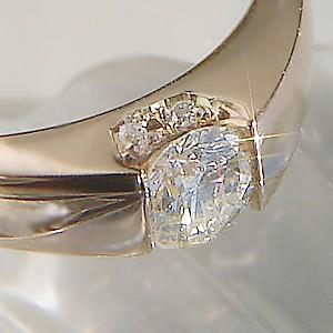 リング 一粒ダイヤモンド 18金ピンクゴールド 指輪 タンク リング 爆買の画像